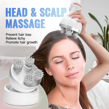 Smart Electric Massager for Head, Body, Neck and Deep Tissue with Kneading, Type-C Connection, Cordless, Waterproof.