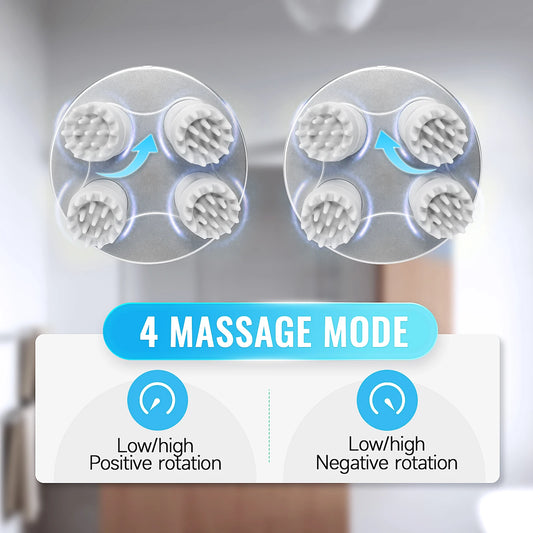 Smart Electric Massager for Head, Body, Neck and Deep Tissue with Kneading, Type-C Connection, Cordless, Waterproof.